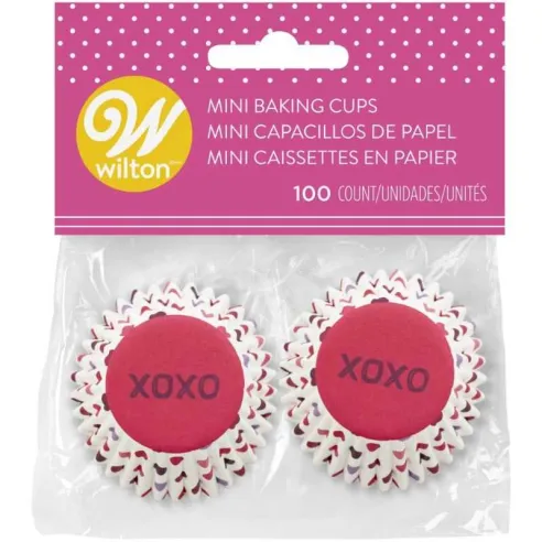Capsulas para Cupcakes Mini Xoxo 100 Unidades wilton 415-0-0448