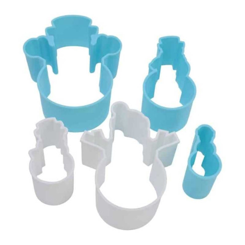 Cortador para Galletas Plastico de Muneco de Nieve, Set de 5 Unidades R Y M 1767