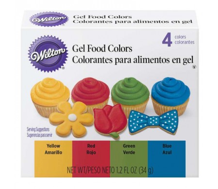 colorantes alimentarios 4 colores en gel para masas y toppings