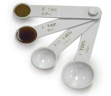 Commerical - Cuchara medidora de metal de acero inoxidable, 2 juegos de 4  cucharas medidoras (1/4, 1/2, 1 cucharadita y 1 cucharada)