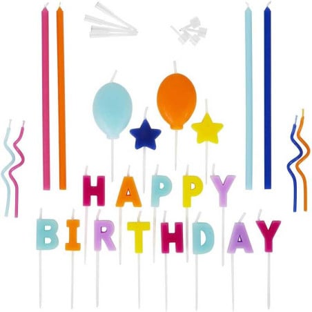 Candelas de Cumpleanos, Set de Letras Happy Birthday WILTON 2811-0-0031