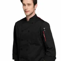 Gabacha para Chef con Abotonadura Doble, Manga Larga, Talla XXL, Color Negro CHECKEDOUT U127C0104A-XXL 2