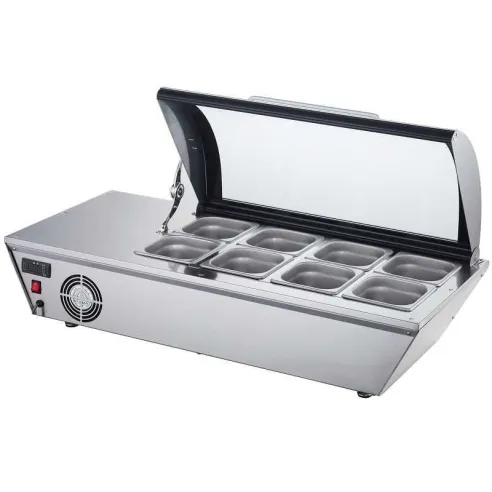 Vitrina para Toppings de 8 x 1/6 Gn 77 x 62 x 33 Centimetros QUANTUM PRO SB60