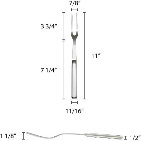 Tenedor de Acero Inoxidable Hollow Handle de 11 Pulgadas THUNDER SLBF004