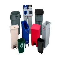 Basurero Rollout con Ruedas de 65 Galones de Color Gris RUBBERMAID FG9W2100GRAY 2