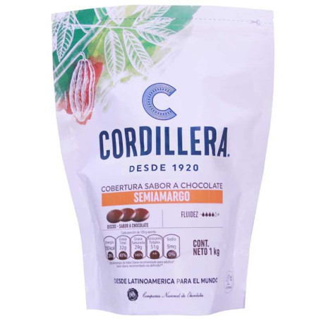 Cobertura de Chocolate Semi  Amargo de 1000 Gramos CORDILLERA 1050518