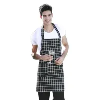 Delantal Peto 3/4 1 Bolsillo Cuadros Negros CHECKEDOUT U304S9800Q