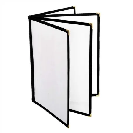 Porta Menu 4 Paginas de 8.5 x 11 Pulgadas, Color Negro  THUNDER PLMENU-L4BL