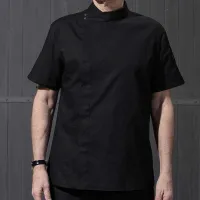 Gabacha con Broches, Manga Corta, Talla 2XL, Color Negro CHECKEDOUT CU119D0100Y-2XL 2