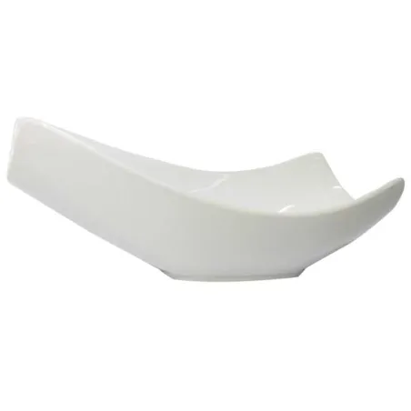 Bowl Rectangular de Porcelana con Forma de Canoa 22 x 10 Centimetros Blanco CATER MAX 15062-1