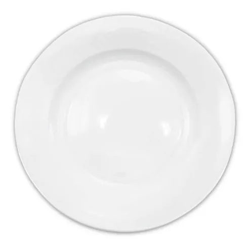 Plato Redondo de Porcelana Borde Ancho de 9 Pulgadas Blanco CATER MAX A703