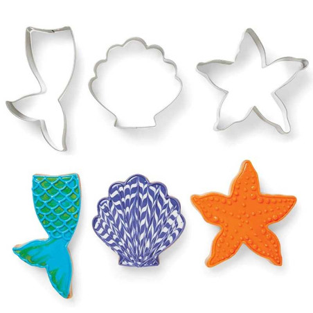 Cortador para Galletas, Tematica el Mar, Set 3 Unidades FOX RUN BRANDS 3698