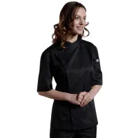 Gabacha Cruzada de Manga de 2/4 de Color Negro Talla XL CHECKEDOUT CU158Z0100E-XL
