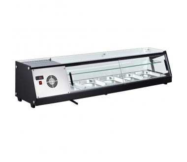 Vitrina de Sushi de 5 x 1/2 GN + Repisa de 176 x 40 x 38 Centimetros QUANTUM PRO VRM-104