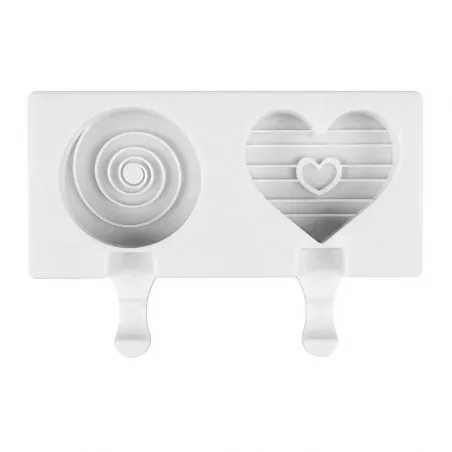 Molde de Silicon para Paletas con Diseno Redondo y de Corazon  MASTER CHEF 0760049