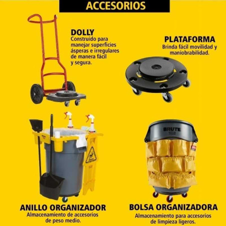 Tapa para Basurero Brute de 32 Galones, Color Gris RUBBERMAID FG263100GRAY