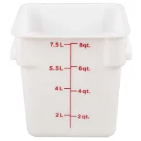 Contenedor Cuadrado de Polipropileno de 8 Cuartos, Color Blanco THUNDER PLSFT008PP