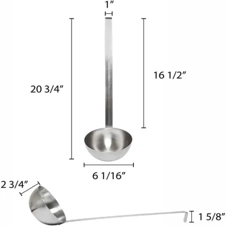 Cucharon de Acero Inoxidable de 32 Onzas,  Diseno de 2 Piezas. THUNDER SLTL012