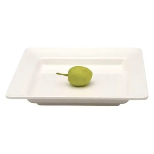 Platon de Melamina Cuadrado de 13 x 13 x 2 Pulgadas, Color Blanco  MASTER CHEF B587