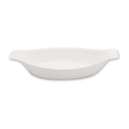 Plato Gratin Ovalado de Porcelana 9.5 Pulgadas Blanco ARNI S0562