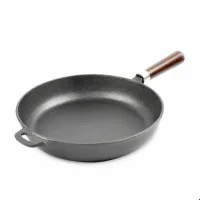Sarten Profundo de Hierro Fundido con Tapa de Vidrio de 12 Pulgadas MASTER CHEF CLSGL-30