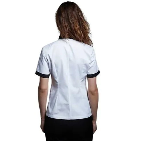 Gabacha de Mujer Cruzada de Manga Corta Talla XL CHECKEDOUT CW104D0200A-XL
