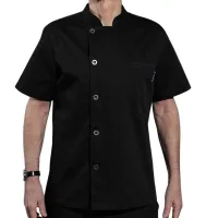 Gabacha Negra con Botones, Manga Corta Talla M CHECKEDOUT U106D0100A-M