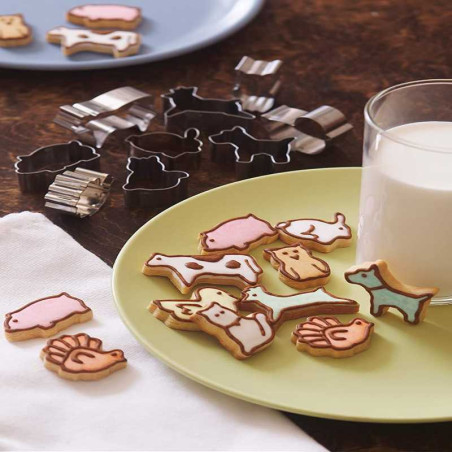 Cortadores de Galletas con Diseno de Animales, Set de 9 Piezas FOX RUN BRANDS 3645