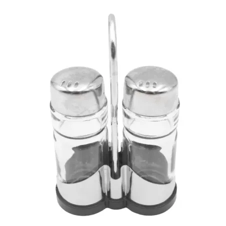 Salero & Pimentero Con Rack de 40 Mililitros, Set de 2 Unidades MASTER CHEF SPS-01