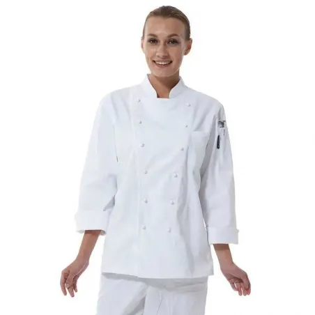 Gabacha Ejecutiva de Manga Larga de Color Blanco Talla M CHECKEDOUT CU101C0200C-M