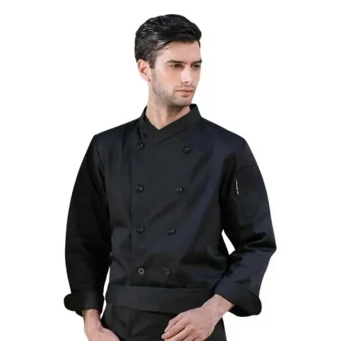Gabacha de Manga Larga de Color Negro Talla XL CHECKEDOUT CU102C0100A-XL