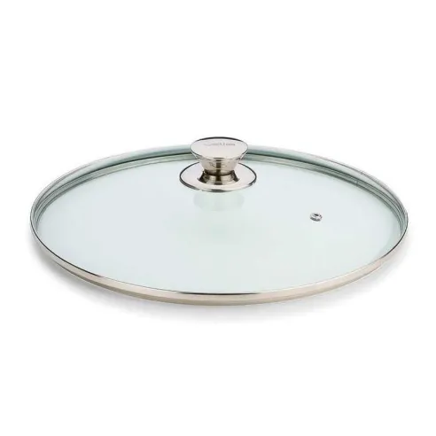 Sarten Profundo de Hierro Fundido con Tapa de Vidrio de 12 Pulgadas MASTER CHEF CLSGL-30