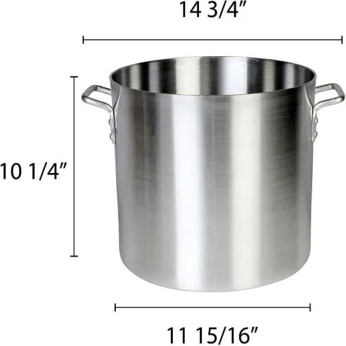 Olla Stock de Aluminio sin Tapa de 16 Quartos MASTER CHEF ASTP-16