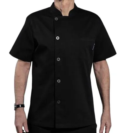 Gabacha Negra con Botones, Manga Corta Talla 3XL CHECKEDOUT U106D0100A-3XL