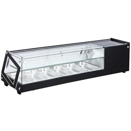 Vitrina para Sushi de 6 x 1/3 GN + Repisa 149 x 40 x 38 Centimetros QUANTUM PRO VRM-84