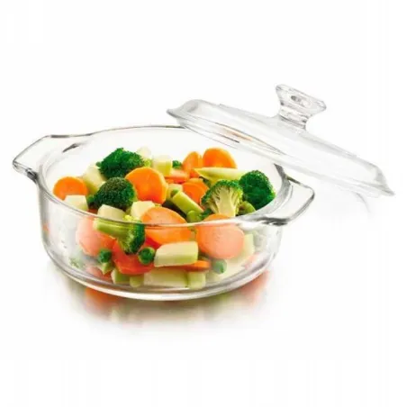 Refractario Redondo con Tapa de Vidrio de  1.8 Litros  CRISA B560/1719074