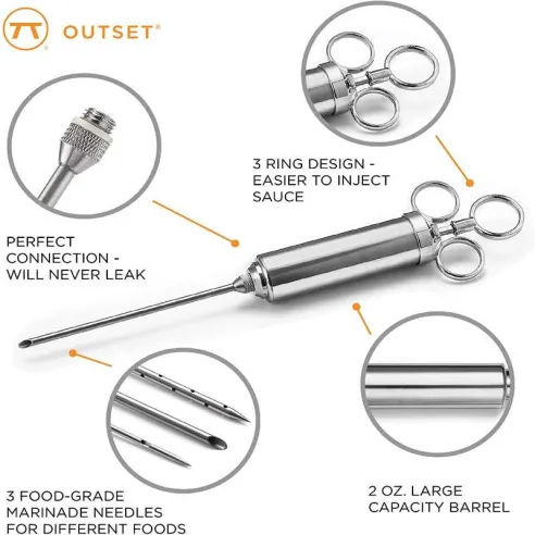 Inyector de Salsas de Acero Inoxidable, Set de 6 Piezas OUTSET 76456