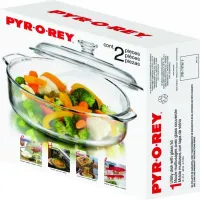 Refractario Redondo con Tapa de Vidrio de  1.8 Litros  CRISA B560/1719074