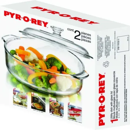 Refractario Redondo con Tapa de Vidrio de  1.8 Litros  CRISA B560/1719074
