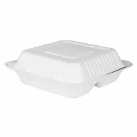Contenedor Biodegradable de 3 Compartimientos de 9 x 9 x 3 Pulgadas, Paquete de 50 Unidades MASTER CHEF BTC-993T