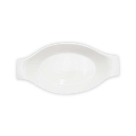 Plato Gratin Ovalado de Porcelana 9.5 Pulgadas Blanco ARNI S0562