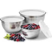 Bowl Mezclador de Acero Inoxidable con Tapas, Set de 3 Unidades CUISINART CTG-00-SMB 2