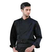 Gabacha de Manga Larga de Color Negro Talla M CHECKEDOUT CU102C0100A-M