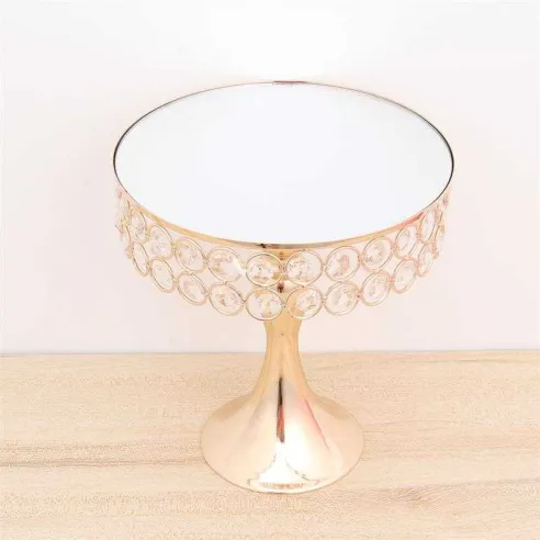 Base de Queque Metalica Dorada de Perlas Redondas de 30 x 40 Centimetros SIN ASIGNAR CS8003-30G