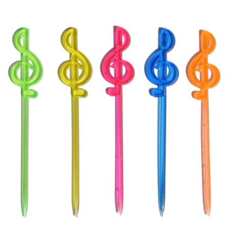 Palillo de Plastico de Notas Musicales de 8.5 Centimetros , Paquete de 50 Unidades TIPS ARK25-73
