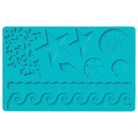 Molde de Silicon para Fondant de Estrellas y Olas de 9 Cavidades TIPS 030-74