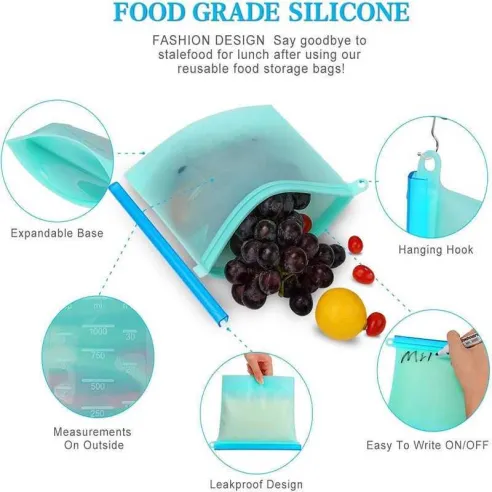 Bolsas Reutilizables de Silicon, Capacidad 1000 Mililitros MASTER CHEF SB10