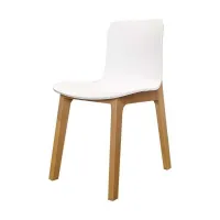 Silla con  Asiento de Plastico con Patas de Madera Natural de Color Blanco URBAN COMFORT 9900119