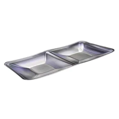 Plato Salsero Doble Cuadrado de Acero Inoxidable TIPS SSC-043
