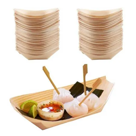 Bandeja de Bambu de 6 Pulgadas, Paquete de 50 Unidades TIPS ARK25-19-3